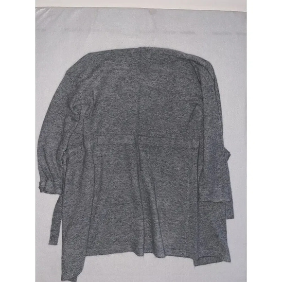 Peyton Jensen Cardigan Sweater Womens‎ Small Gray Knitted Tie Front Long Sleeve - Picture 3 of 3